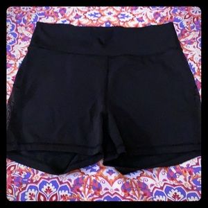 LIKE NEW Lululemon Black Everlux Mesh-Panel Shorts